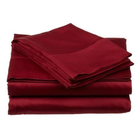 Vanessa Collection Microfiber Full Sheet Set Solid Burgundy MF1500FLSH SLBG